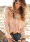 Lascana Women's Boho Print Blouse In Pink