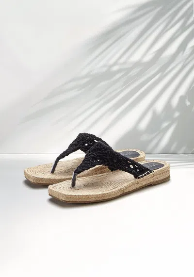 Lascana Women's Braided Raffia Tanals In Black