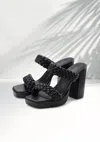 Lascana Women's Braided Sandal Heels In Black