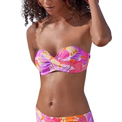 Lascana Women's Butterfly Print Bandeau Bikini Top In Multi