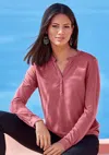 Lascana Women's Button Detail Long Sleeve Top