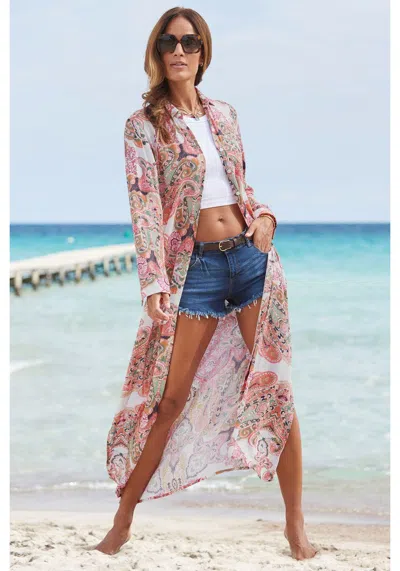 Lascana Women's Button Down Dress In Multi