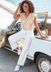 Lascana Women's Button Fly Flare Jeans In White