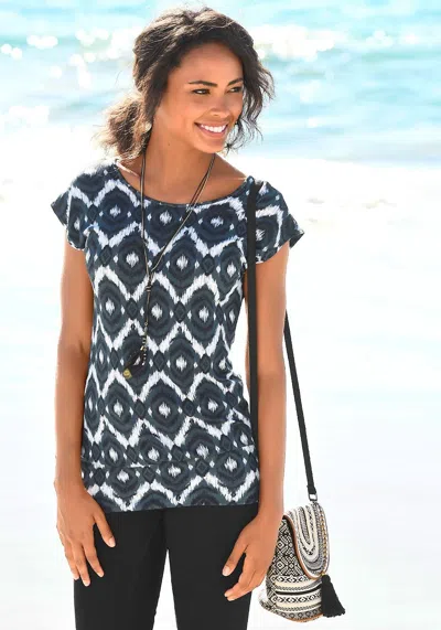 Lascana Women's Casual Waist Band Top In Multi