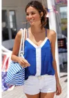 Lascana Women's Color Block V-neck Top In Multi