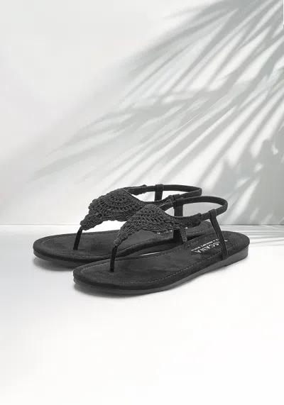 Lascana Women's Crochet Detail Tanals In Black