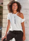 Lascana Women's Cut Out Sleeve Top In White