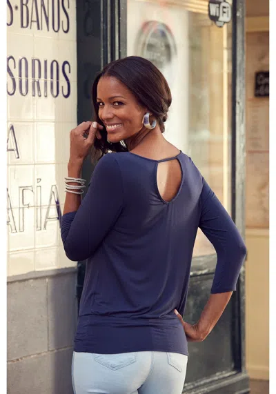 Lascana Women's Cutout Back Detail Top In Blue