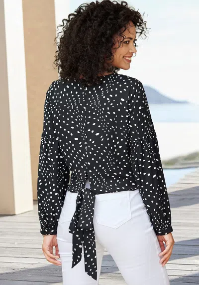 Lascana Women's Dot Print Long Sleeve Blouse In Multi