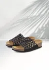 Lascana Women's Embellished Cork Tanals In Black