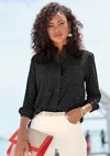 Lascana Women's Eyelet Button Down Blouse