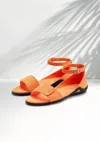 Lascana Women's Faux Suede Ankle Strap Sandals In Orange