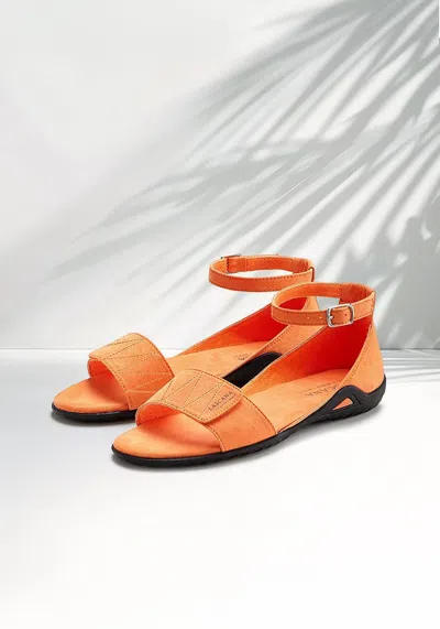 Lascana Women's Faux Suede Ankle Strap Sandals In Orange
