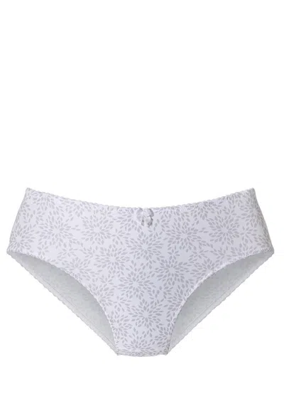 Lascana Women's Floral Bikini Brief In White