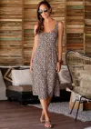 Lascana Women's Floral Bow Detail Dress In Brown