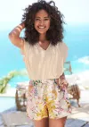 Lascana Women's Floral Drawstring Shorts In Multi