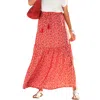 Lascana Women's Floral Pattern Maxi Skirt In Red