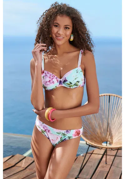 Lascana Women's Floral Textured Underwire Bikini Top In Multi