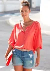 Lascana Women's Flowy Button Up Blouse In Pink