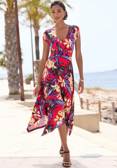 Lascana Women's Handkerchief Hem Dress In Multi