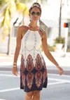 Lascana Women's High Neck Boho Dress In Multi