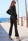 Lascana Women's High Waisted Flare Pants In Black