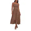 Lascana Women's Leopard Print Midi Dress In Brown