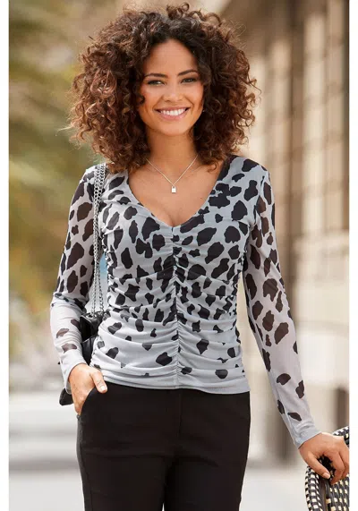 Lascana Women's Leopard Ruched Top