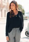 Lascana Women's Light Knit Tunic Sweater In Black