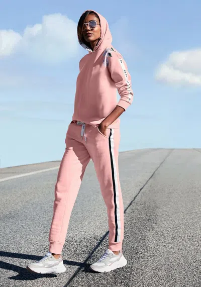Lascana Women's Logo Accent Sweatpants In Pink