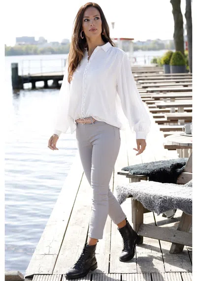 Lascana Women's Long Sleeve Blouse In White
