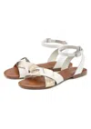 Lascana Women's Metallic Strap Sandals In White