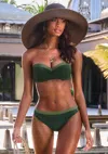 Lascana Women's Metallic Trim Classic Bikini Bottom In Multi