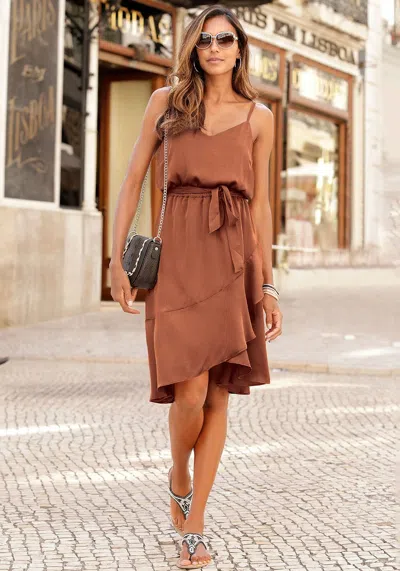 Lascana Women's Midi Dress In Brown