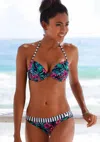 Lascana Women's Mix Print Push Up Bikini Top In Multi