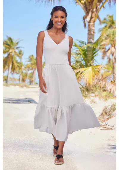 Lascana Women's Mixed Material Maxi Dress