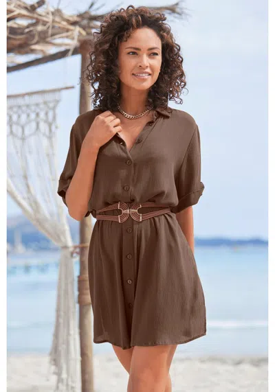 Lascana Women's Multiway Short Sleeve Top In Brown