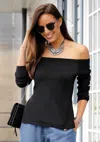 Lascana Women's Off Shoulder Sweater In Black