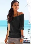Lascana Women's Off The Shoulder Top In Blue