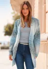 Lascana Women's Ombre Knit Open Cardigan In Blue