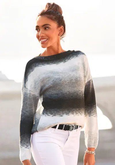 Lascana Women's Ombre Sweater In Gray