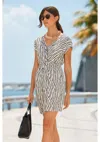 Lascana Women's Patterned Twist Front Dress In Black