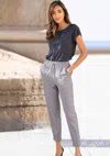 Lascana Women's Pintuck Joggers In Gray