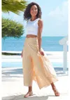 Lascana Women's Printed Flowy Culottes In Yellow