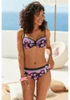 Lascana Women's Printed Underwire Bikini Top In Brown