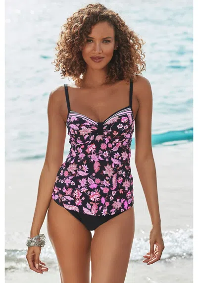 Lascana Women's Printed Underwire Tankini Top In Multi