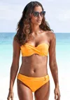 Lascana Women's Ruched Mid Rise Bikini Swim Bottom