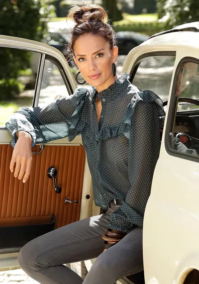 Lascana Women's Ruffled Button Up Blouse In Multi