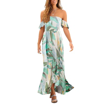 Lascana Women's Ruffled Print Maxi Dress In Multi