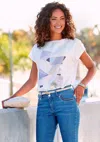 Lascana Women's Short Sleeve Graphic Top In Multi